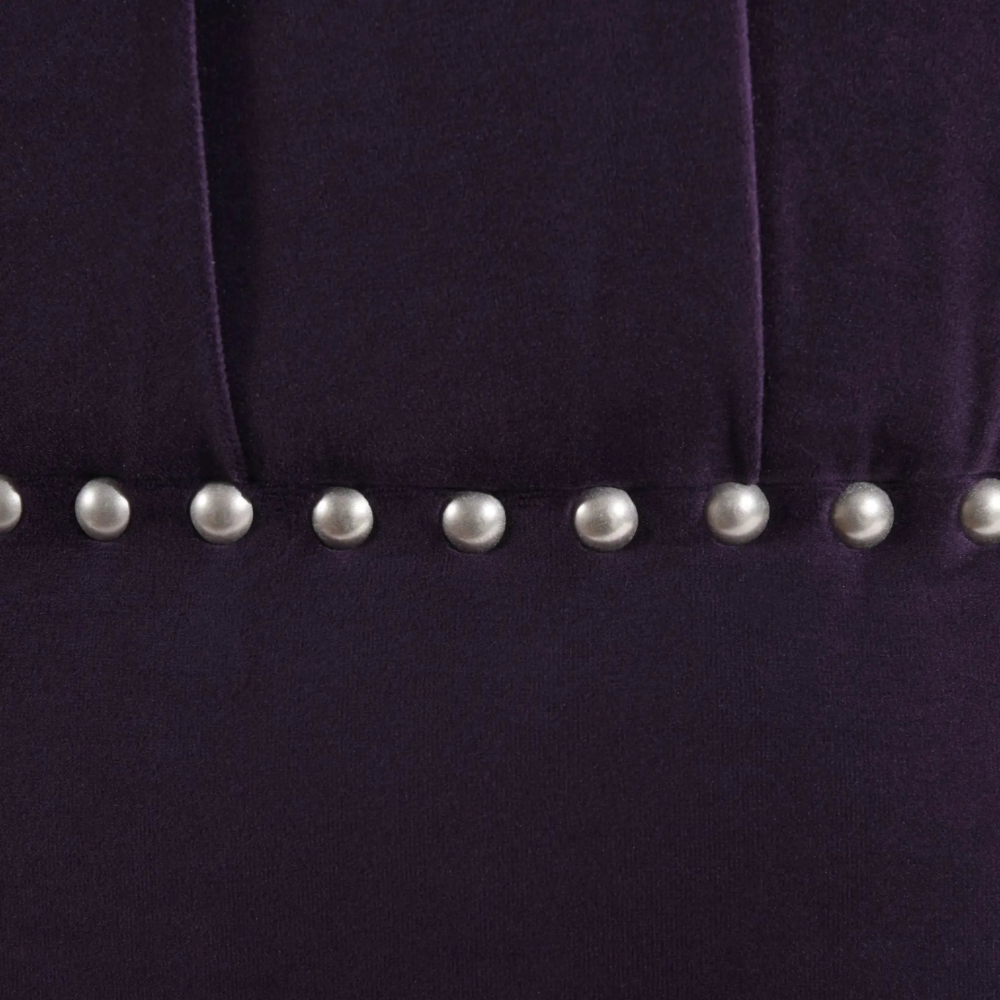Dawn - Tufted Round Ottoman Nailhead Accents - Purple by Unique Piece Furniture