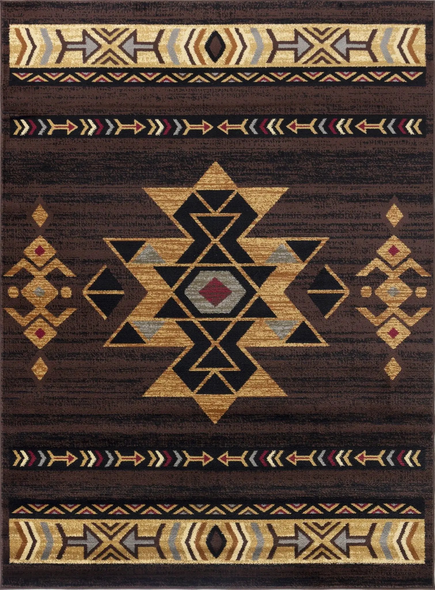 Tribes - 5'3" X 7'3" Southwest Area Rug - Brown by Unique Piece Furniture