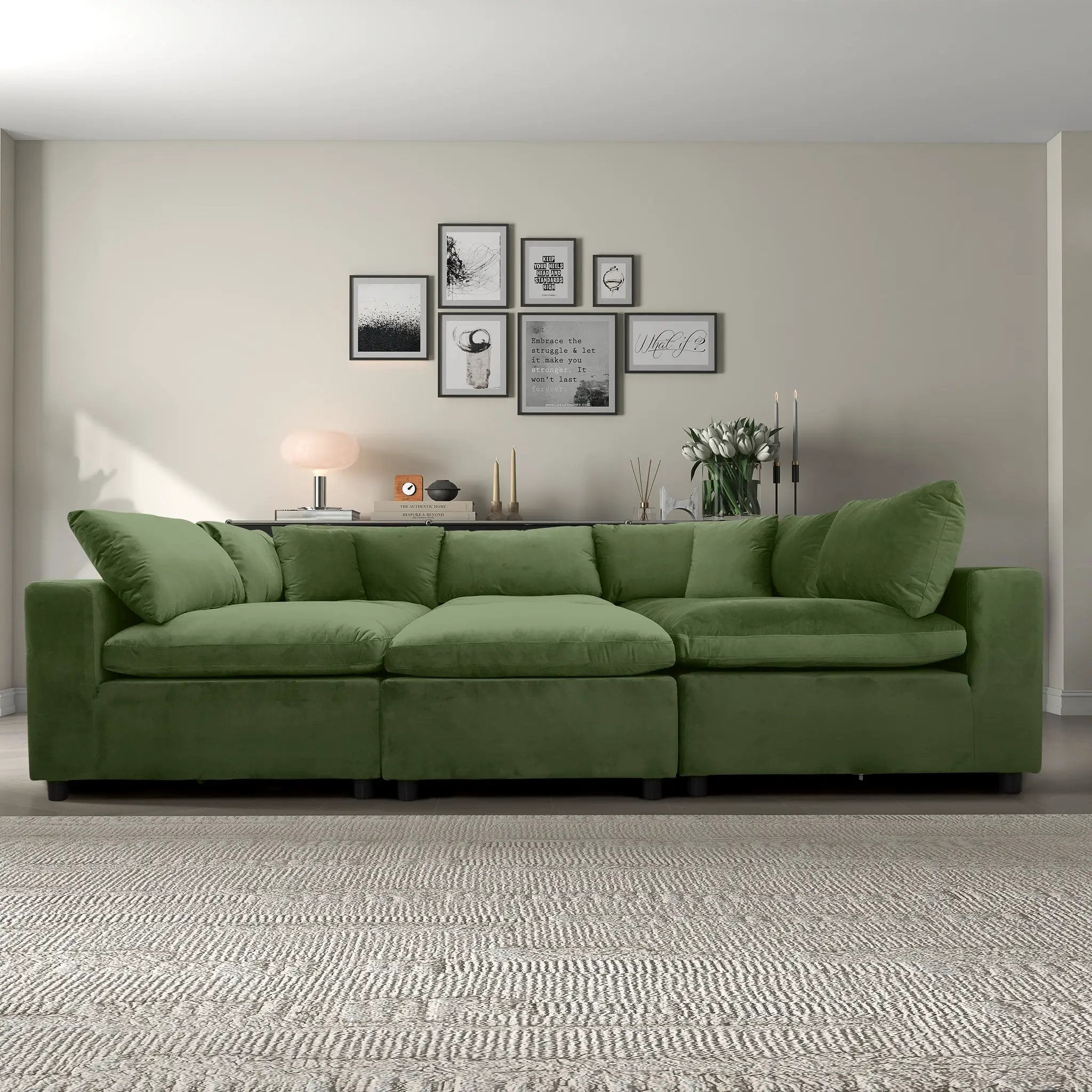 Hayward Olive Sectional Sofa by HouseOfZazla