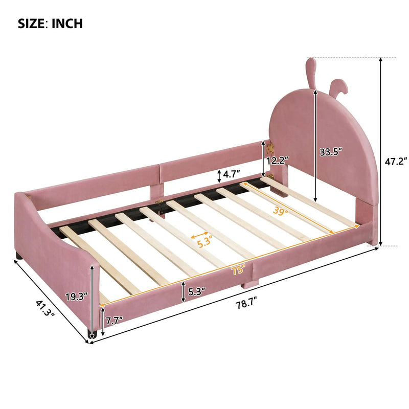 Upholstered Daybed With Rabbit Ear Shaped Headboard by Unique Piece Furniture