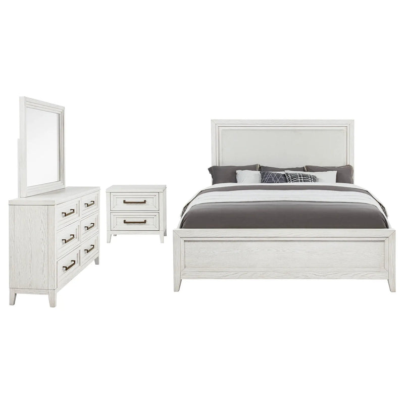 Marielle 4-piece Eastern King Bedroom Set Distressed White by Unique Piece Furniture