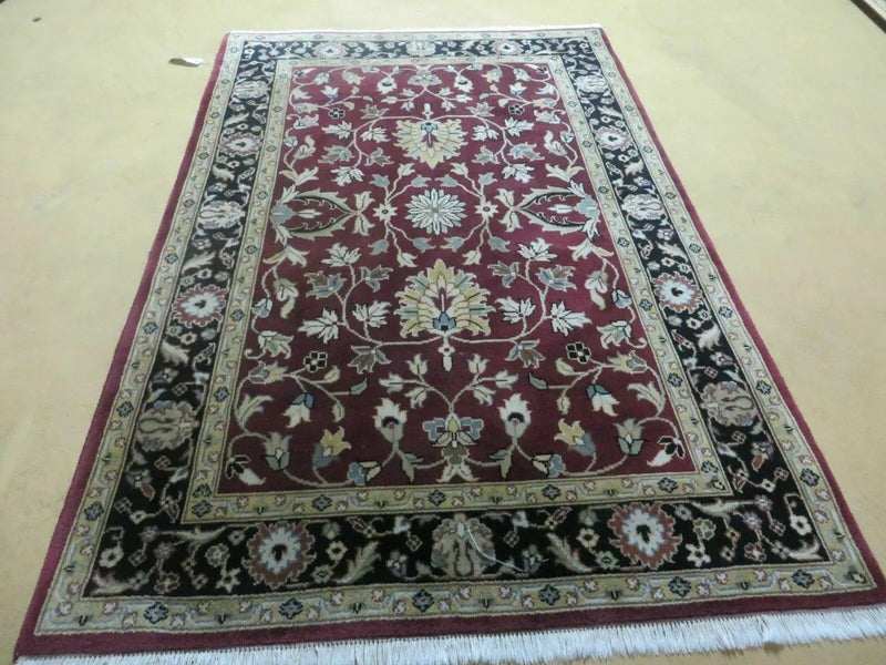 4' X 6' Handmade Finely Knotted Indian Agra Pattern Wool Rug Nice by Jewel Rugs