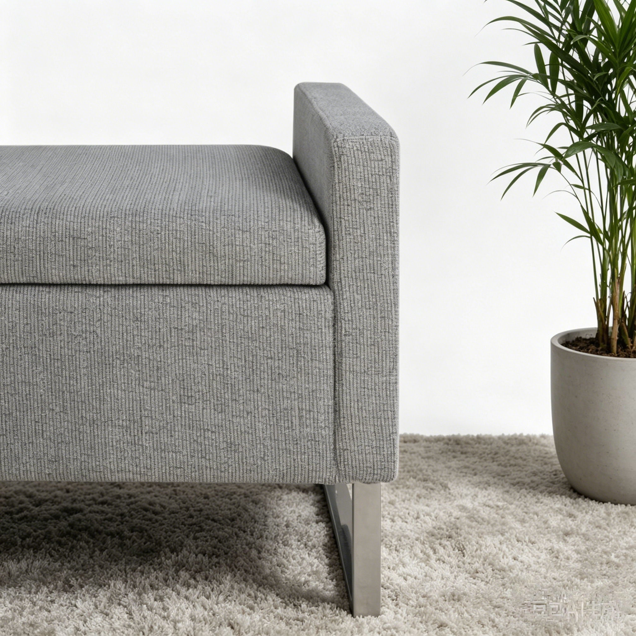 Upholstered Ottoman Bench With Storage - Dark Gray by HouseOfZazla