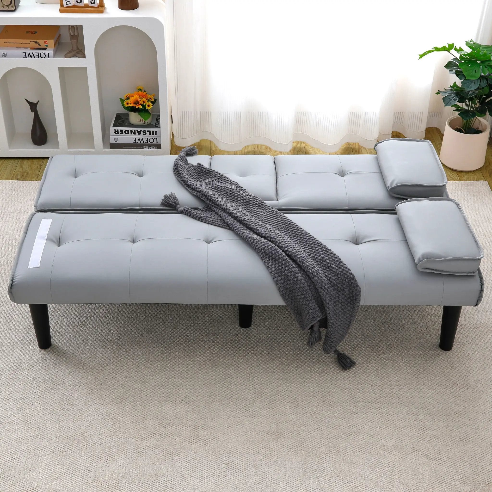Sofa Bed With Foldable Design And Cup Holder by Unique Piece Furniture