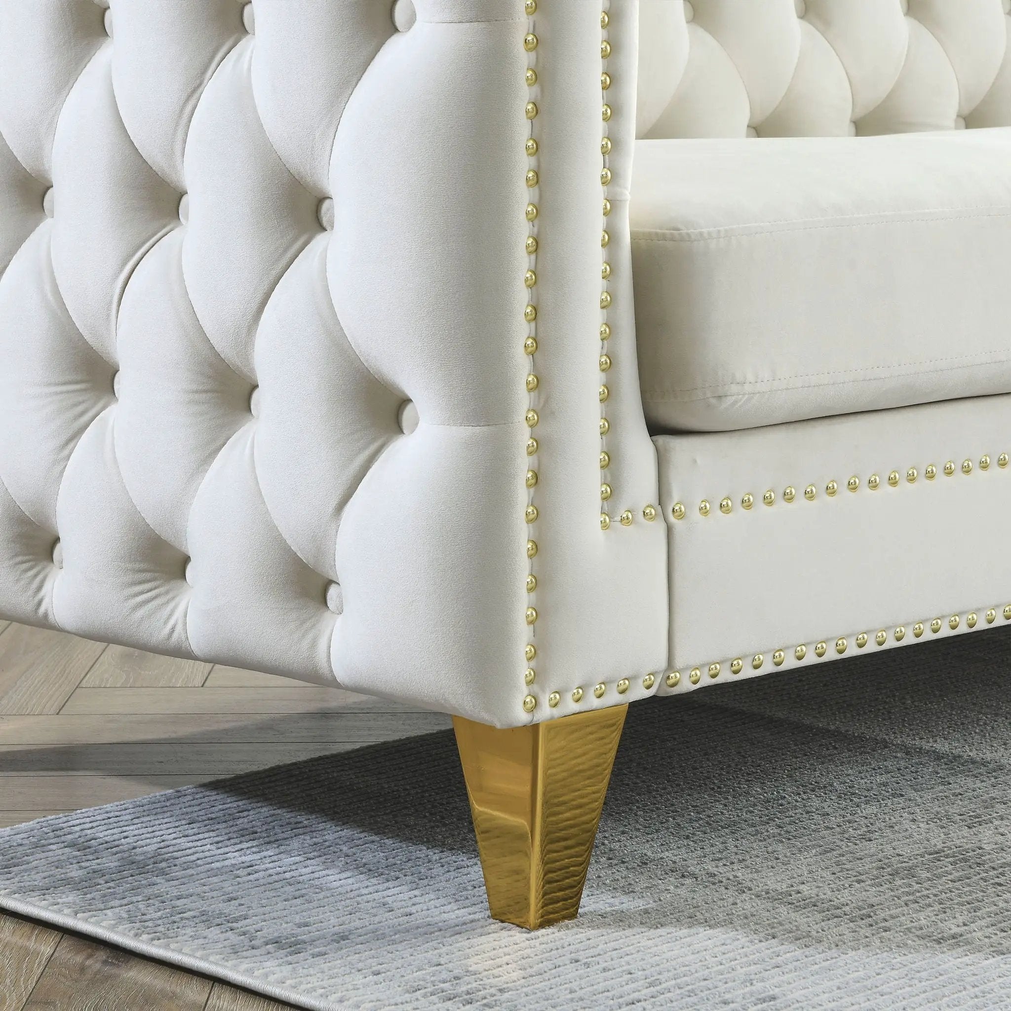 Modern Sofa With Button Tufting, Upholstered Couch For Living Room by HouseOfZazla