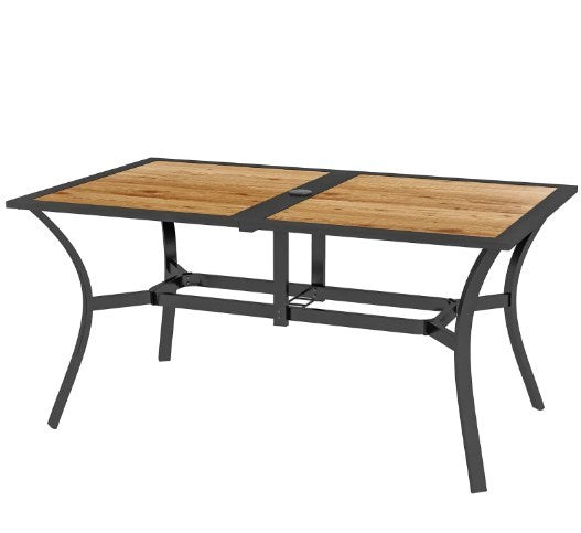 Stable Faux Wood Rectangle Outdoor Dining Table by HouseOfZazla