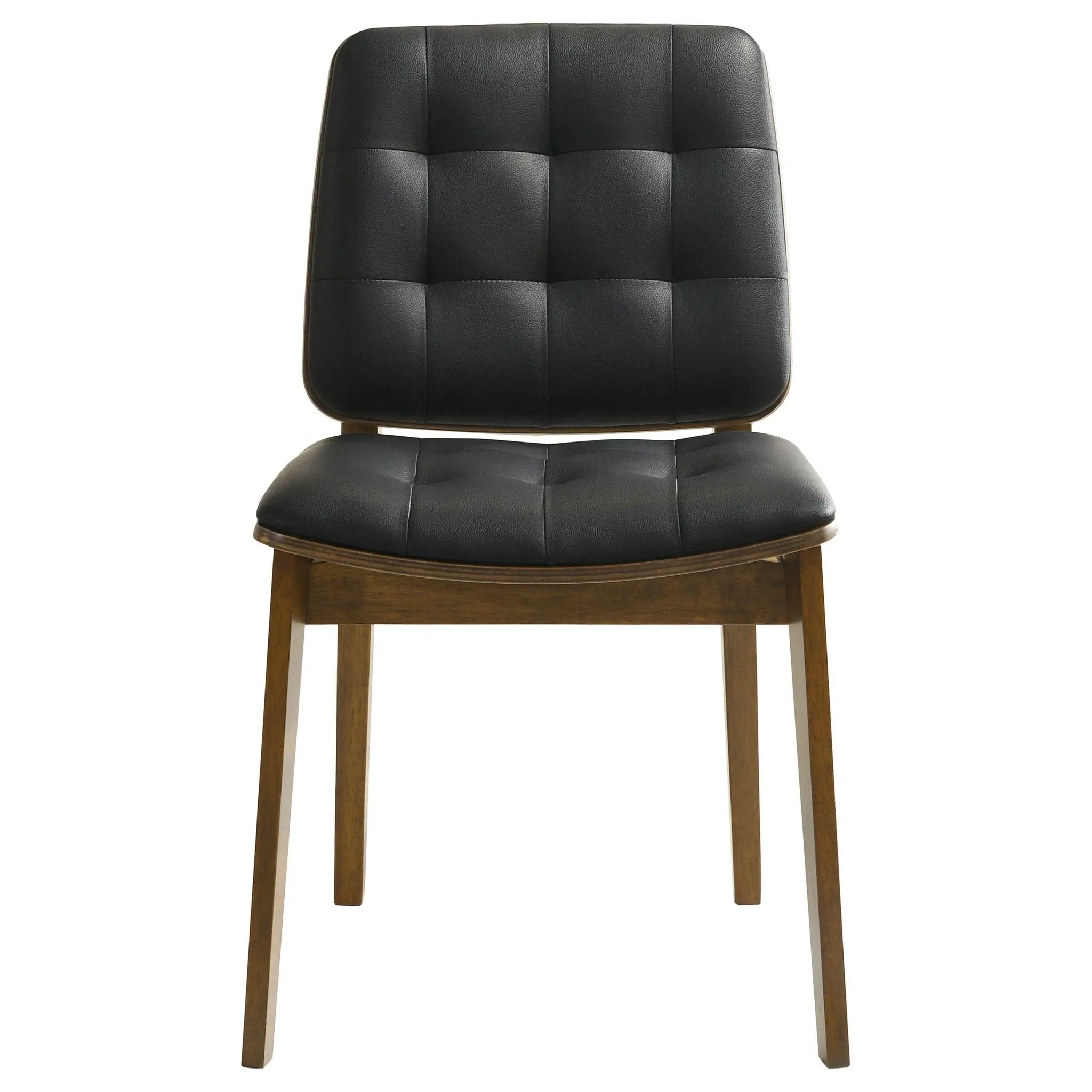 Tufted Back Dining Chairs With Tufted Upholstered Seats And Tapered Legs (Set of 2) - Black by HouseOfZazla