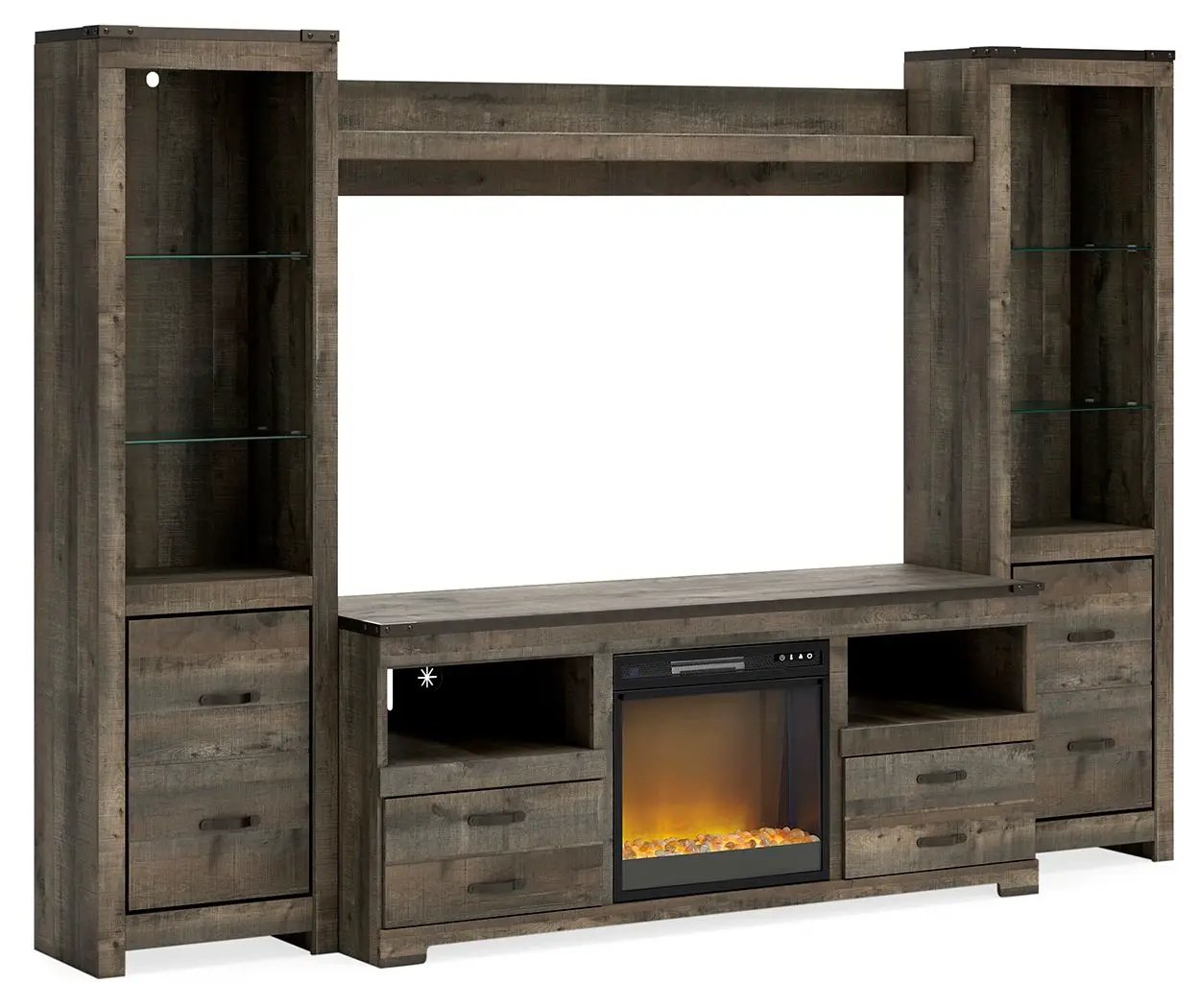 Trinell - 4-Piece Entertainment Center With TV Stand And Fireplace Insert by Unique Piece Furniture