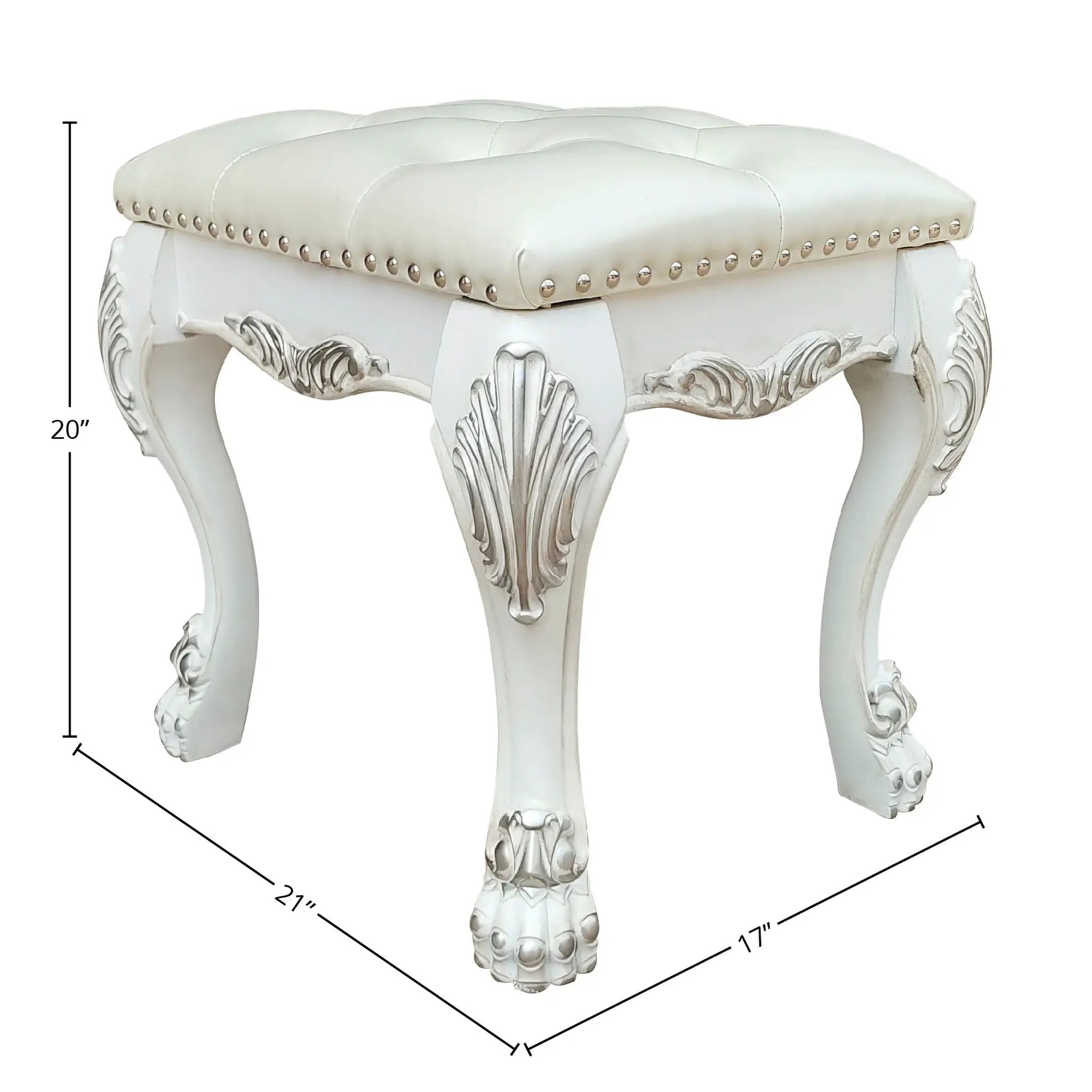 Dresden II - Vanity Stool - Bone White by HouseOfZazla