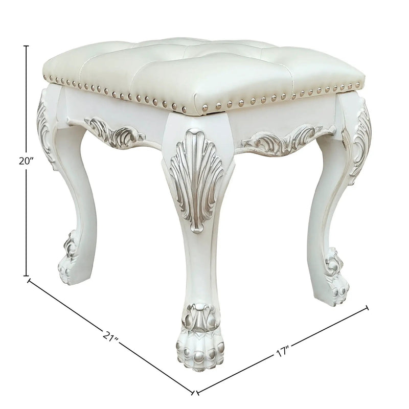 Dresden II - Vanity Stool - Bone White by HouseOfZazla
