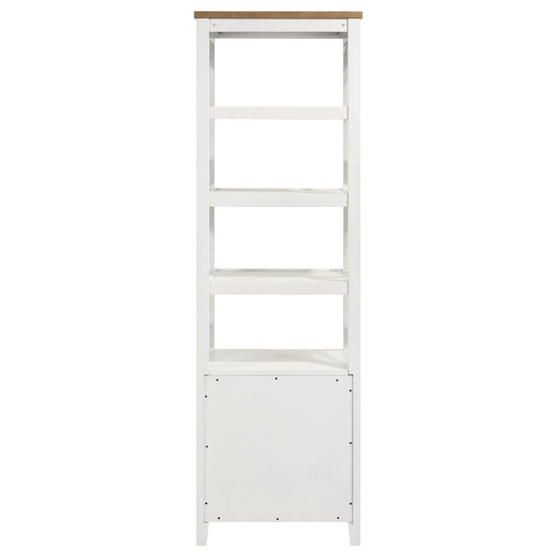 Hollis 4-shelf Wood Media Tower with Drawers Brown and White by Unique Piece Furniture