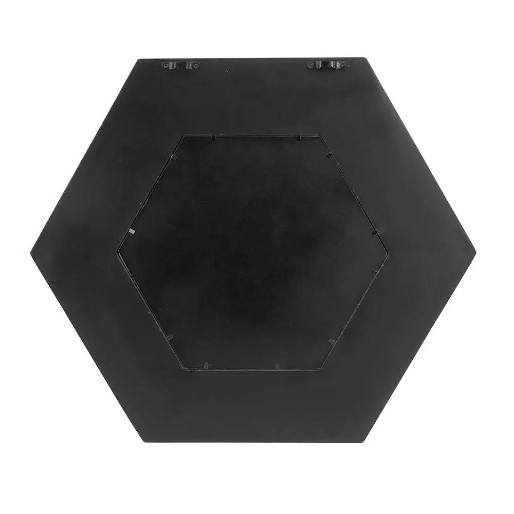Hexagon Mirror With Natural Wood Frame, Wall Decor For Living Room Bathroom Hallway by HouseOfZazla