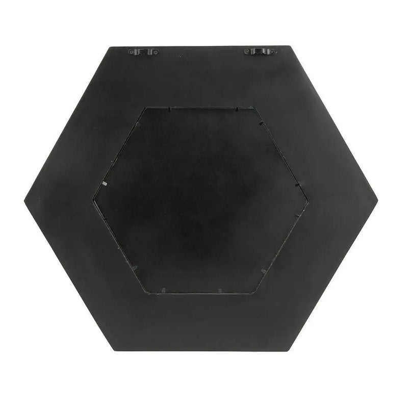 Hexagon Mirror With Natural Wood Frame, Wall Decor For Living Room Bathroom Hallway by HouseOfZazla