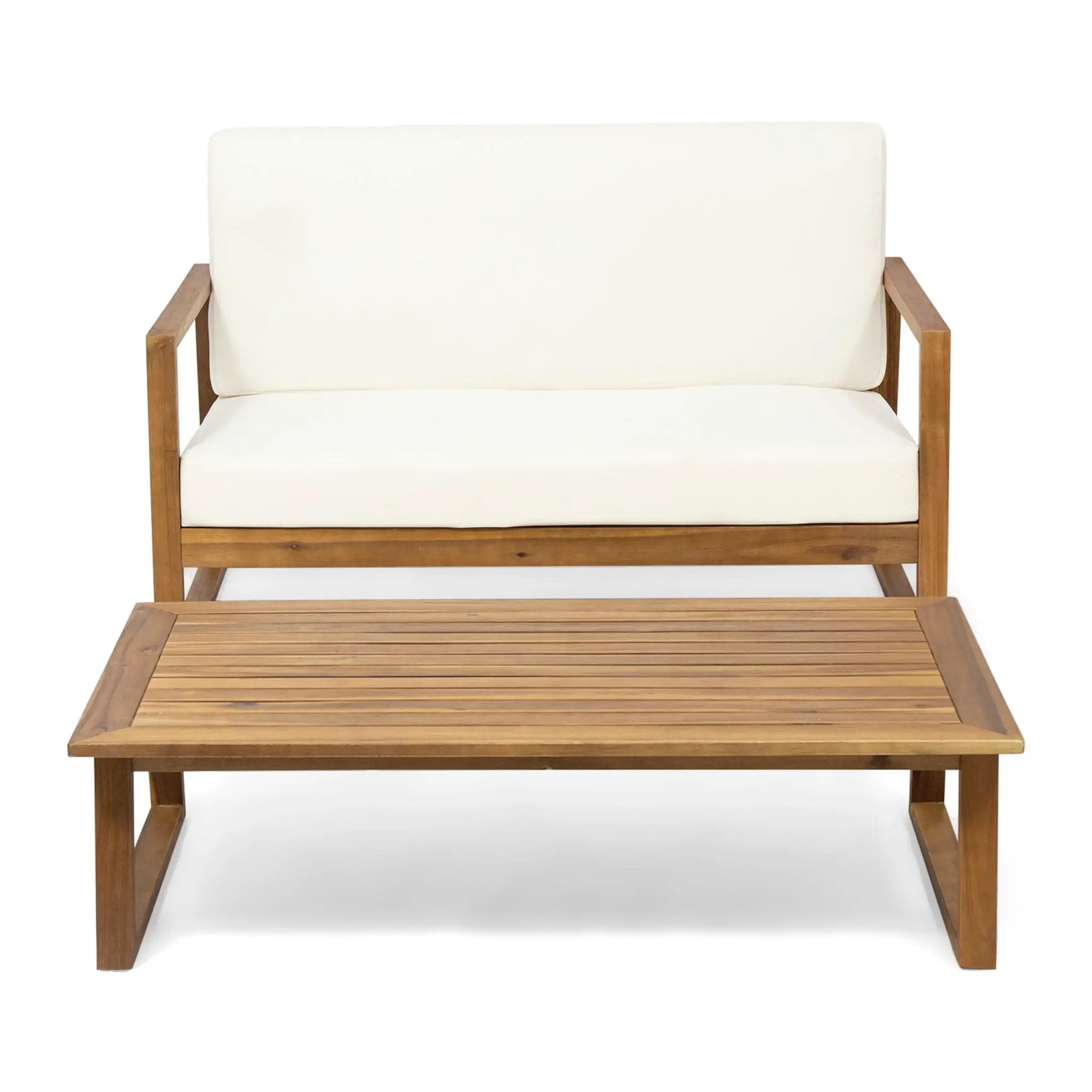 Belgian Loveseat & Coffee Table Set With Water Resistant Cushions by HouseOfZazla