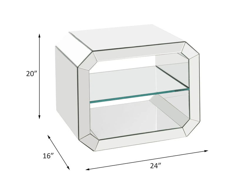Dominic - 20" Accent Table - Mirrored by Unique Piece Furniture