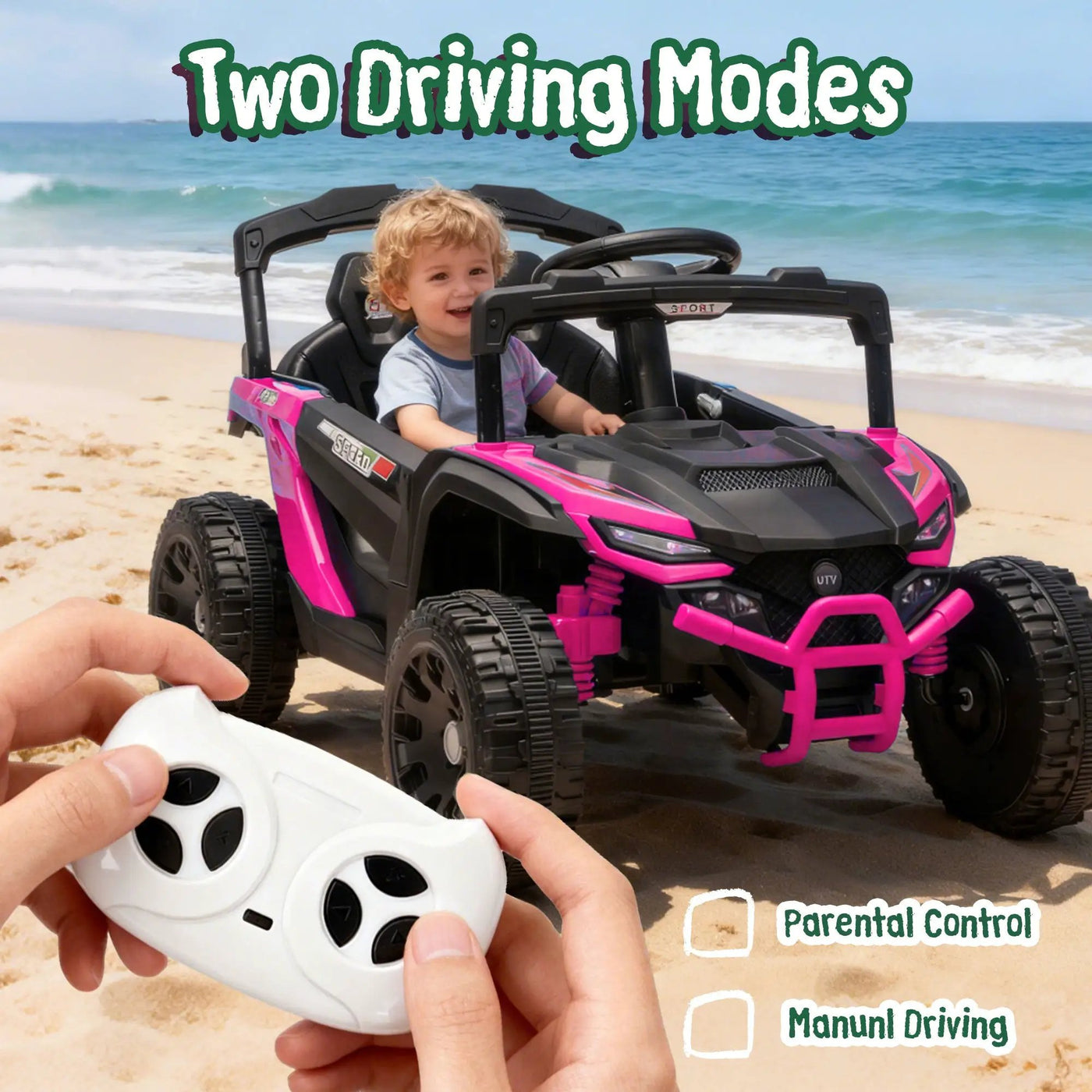 24V Kids Ride-On UTV with Remote Control and Music by HouseOfZazla