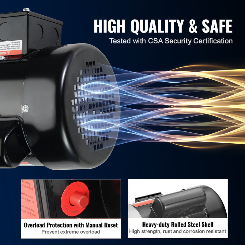 0.75HP Electric Motor 1725 RPM AC 115V/230V 56C Frame by HouseOfZazla