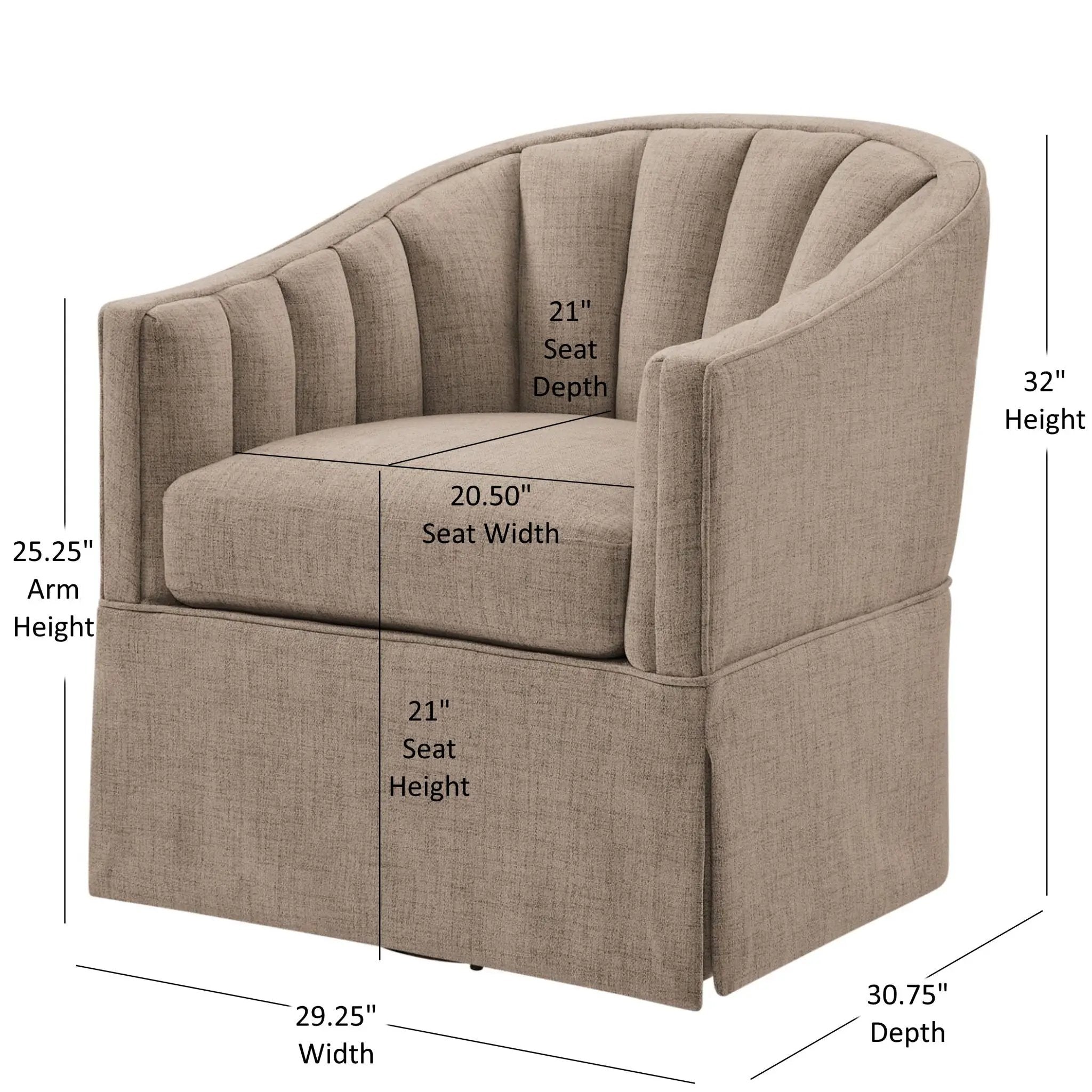 Solitude - Skirted Swivel Accent Chair With Hemp Like by HouseOfZazla