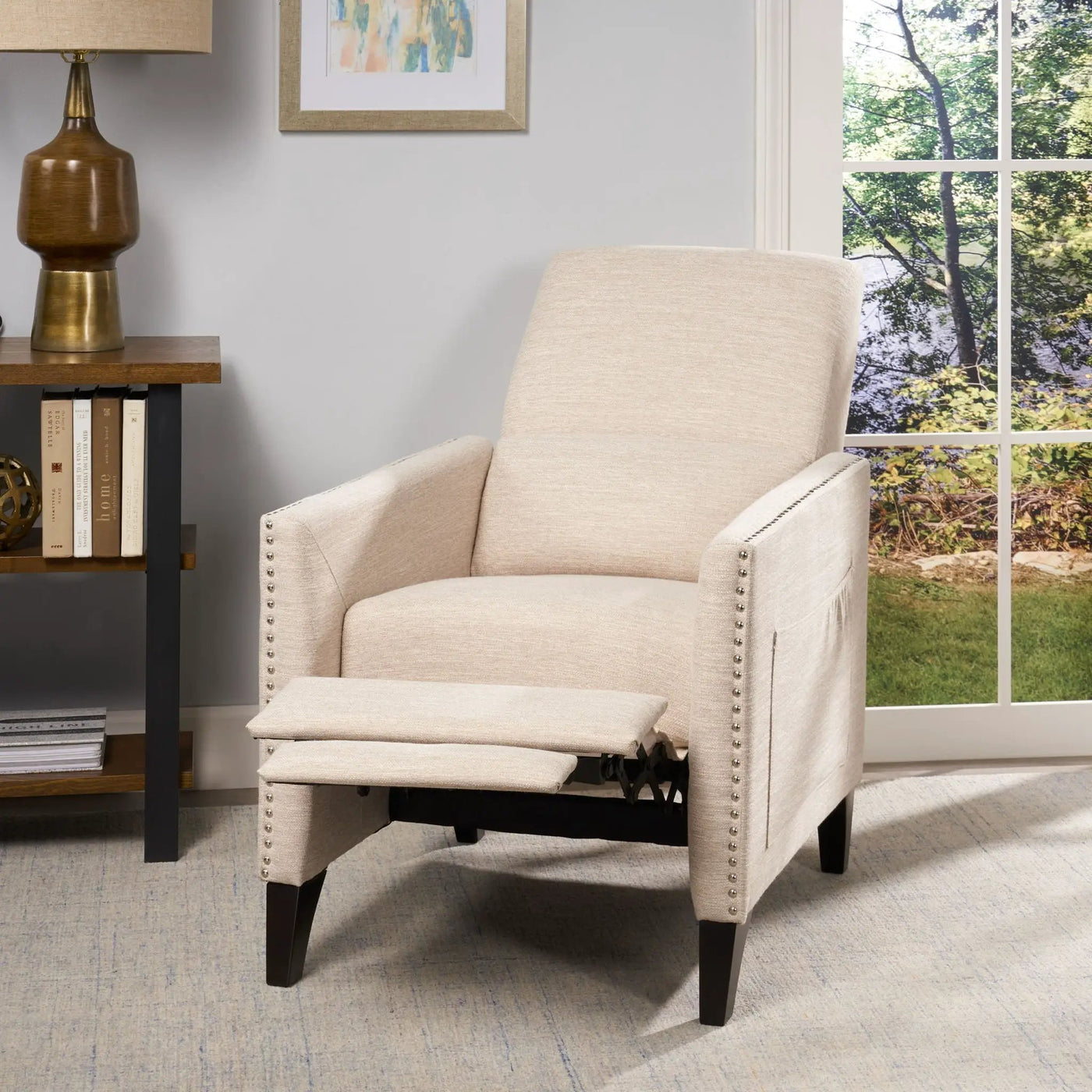 Kiersten Contemporary Fabric Pushback Recliner by HouseOfZazla