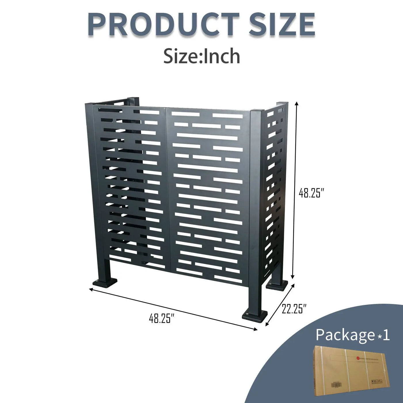 Air Conditioner Fence For Outdoor Units, Metal Privacy Fence Cover, Perfect To Conceal Air Conditioning Units, 3 Fence Panel by HouseOfZazla