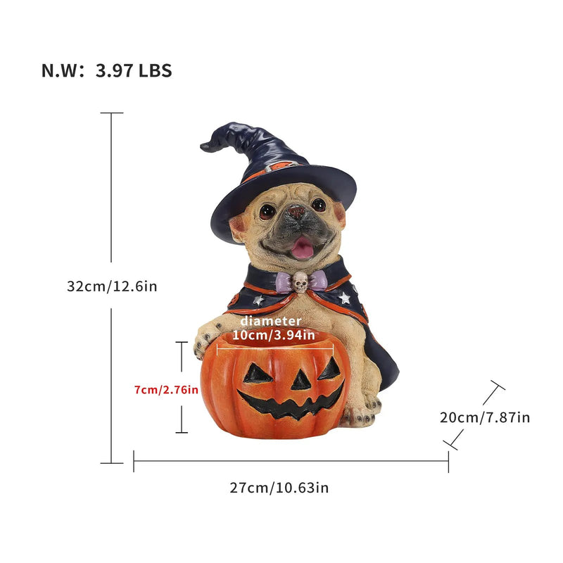 Halloween French Bulldog Witch Puppy Figurine by HouseOfZazla