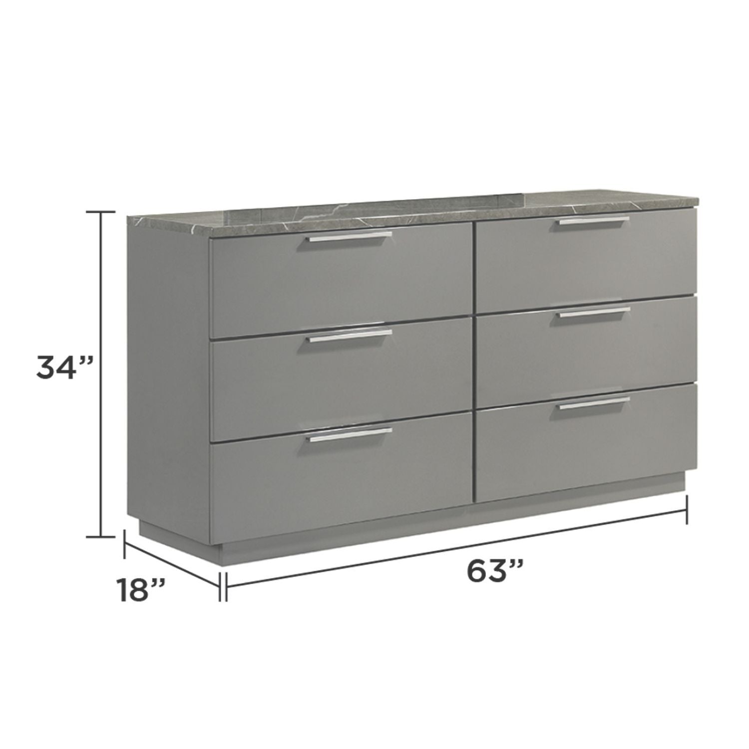 Elara - Dresser With Spacious Drawers - Gray by HouseOfZazla