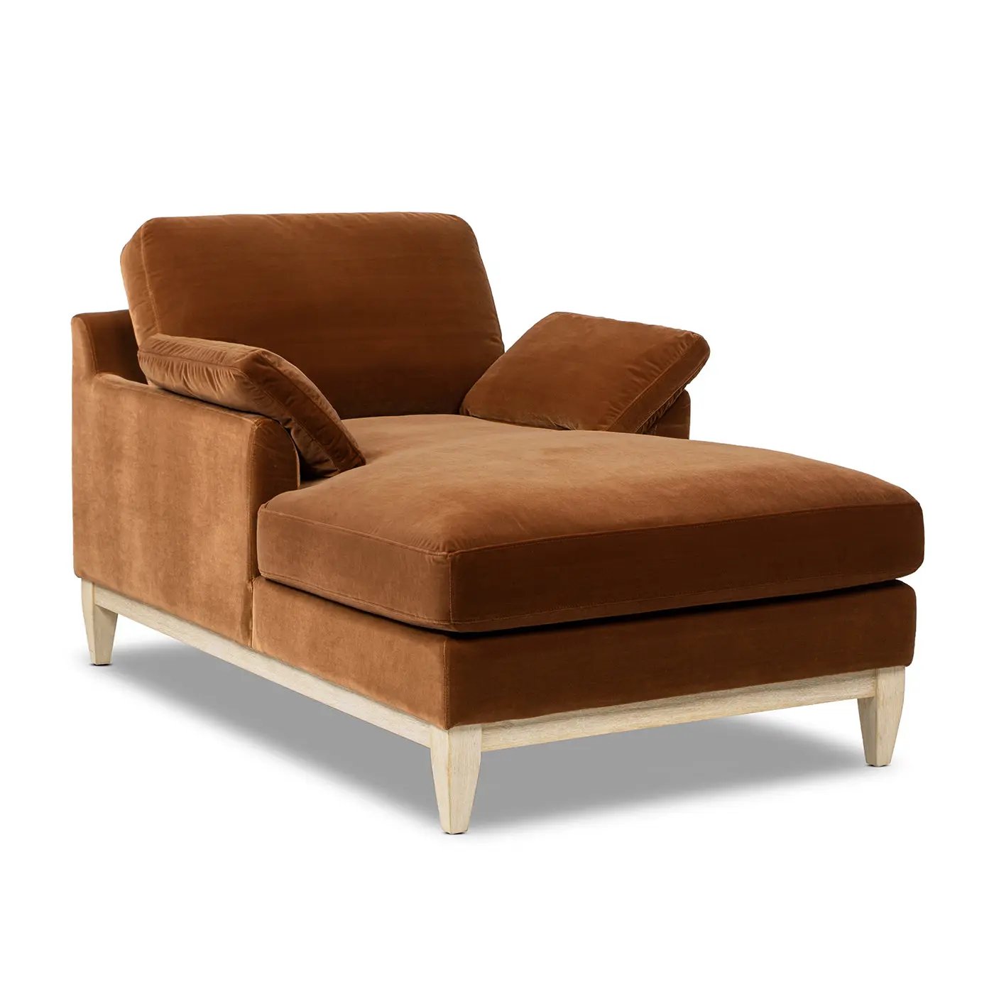 Pasadena Modern Farmhouse Chaise Lounge Chair, Burnt by HouseOfZazla