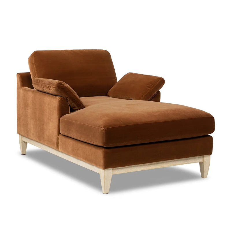 Pasadena Modern Farmhouse Chaise Lounge Chair, Burnt by HouseOfZazla
