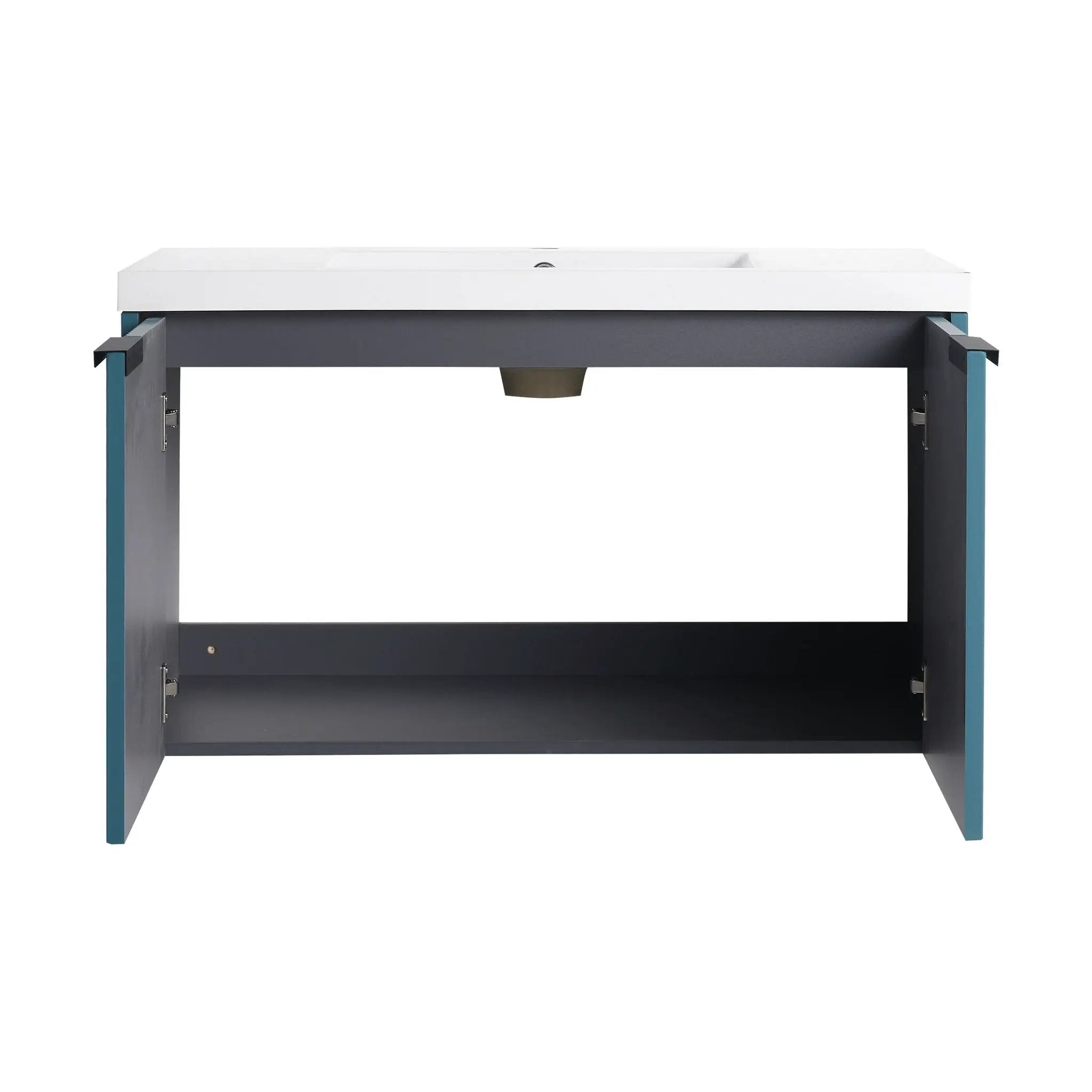 Contemporary Wall Mounted Bathroom Vanity With Resin Double Sink by HouseOfZazla