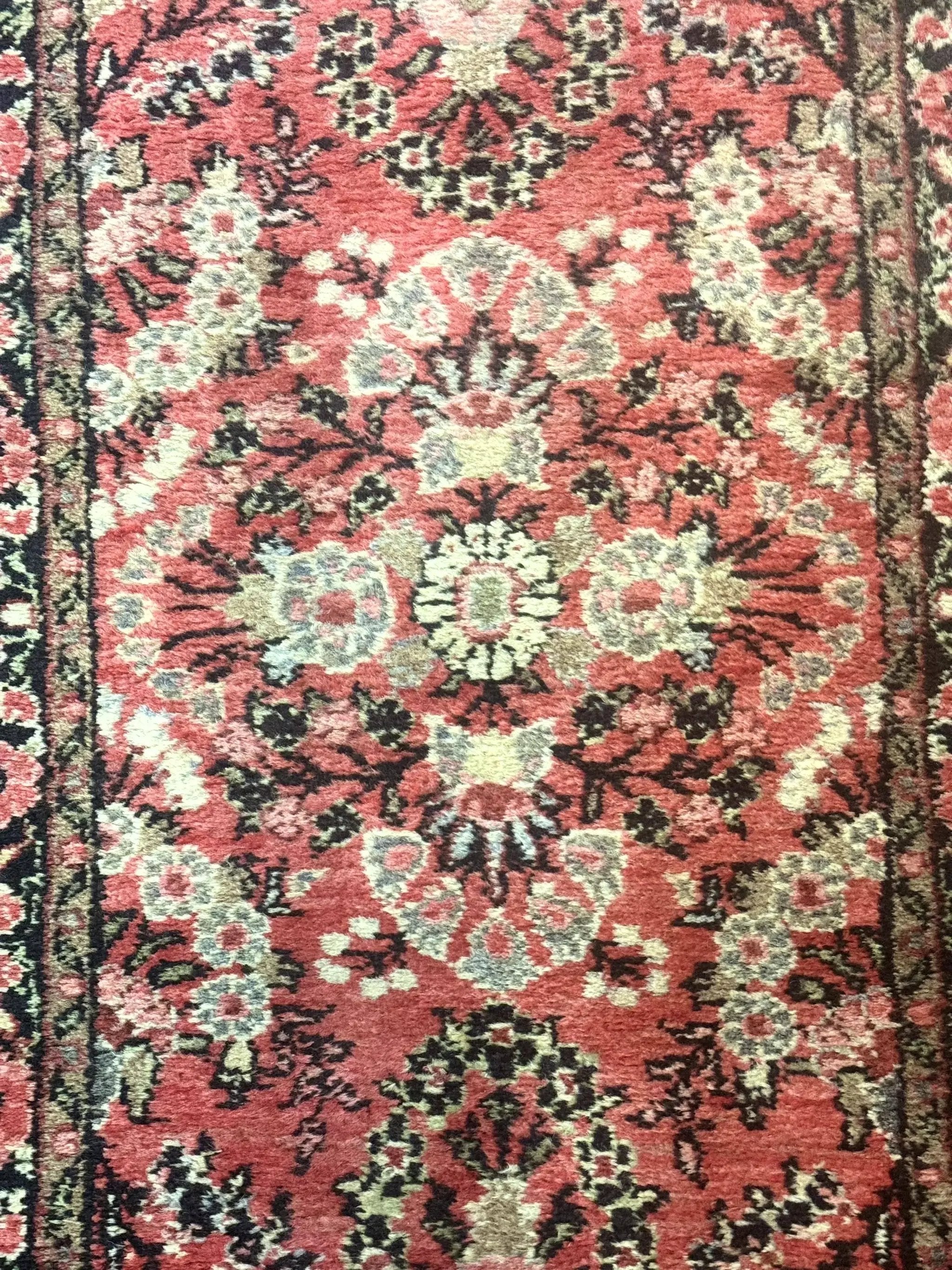 Persian Hamadan Runner Rug 2 x 13.6 – Red Floral Wool Hallway Carpet by Jewel Rugs