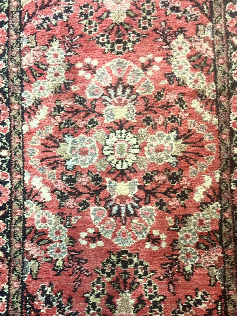 Persian Hamadan Runner Rug 2 x 13.6 – Red Floral Wool Hallway Carpet by Jewel Rugs