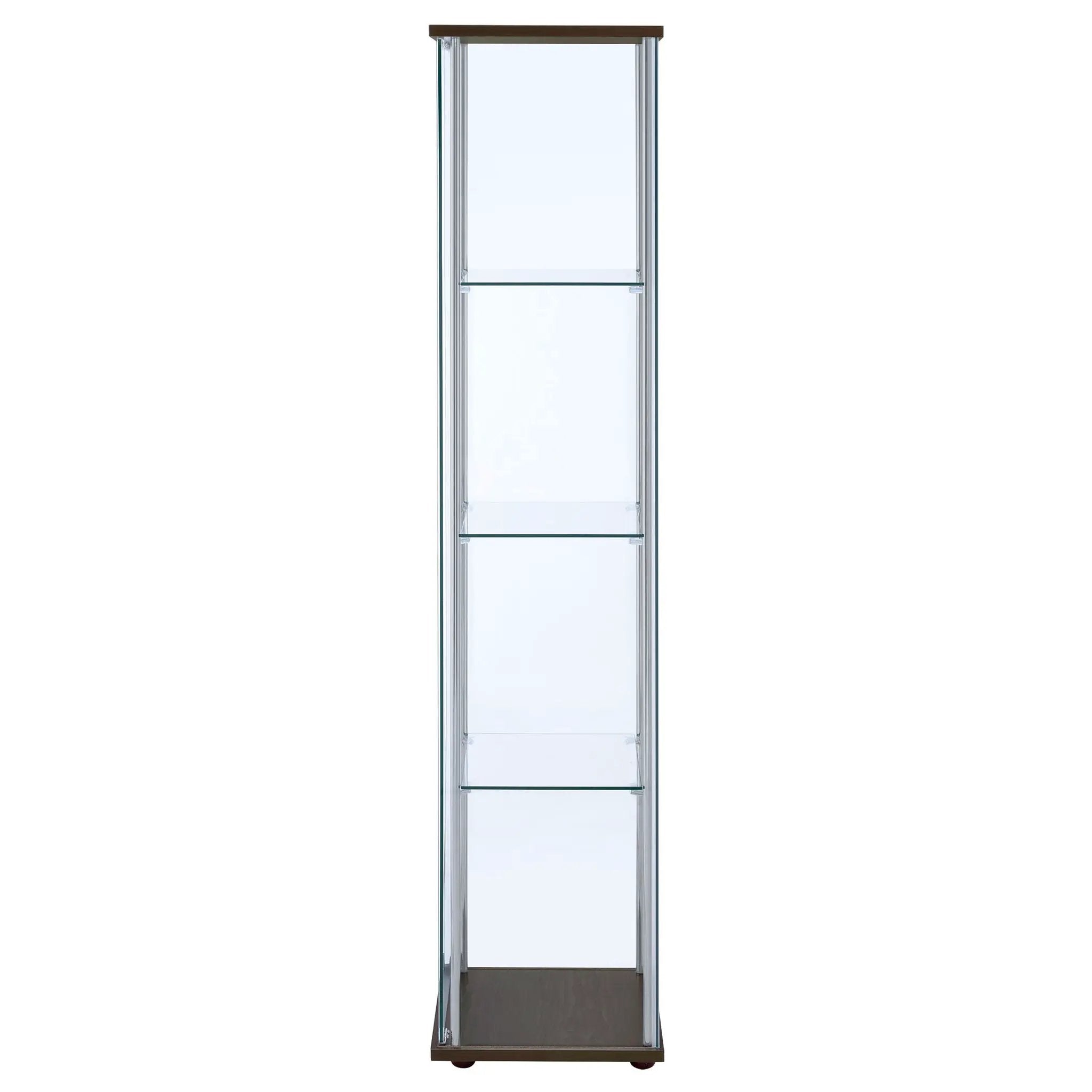 Bellatrix 3-shelf Clear Glass Curio Cabinet Cappuccino by Unique Piece Furniture
