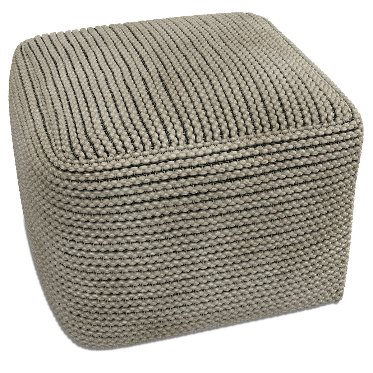 Cream Outdoor / Indoor Pouf with Water-Resistant Recycled PET, photo 5 of 5