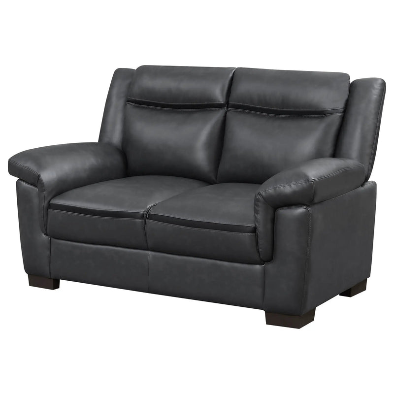 Arabella Upholstered Padded Arm Loveseat Grey by Unique Piece Furniture