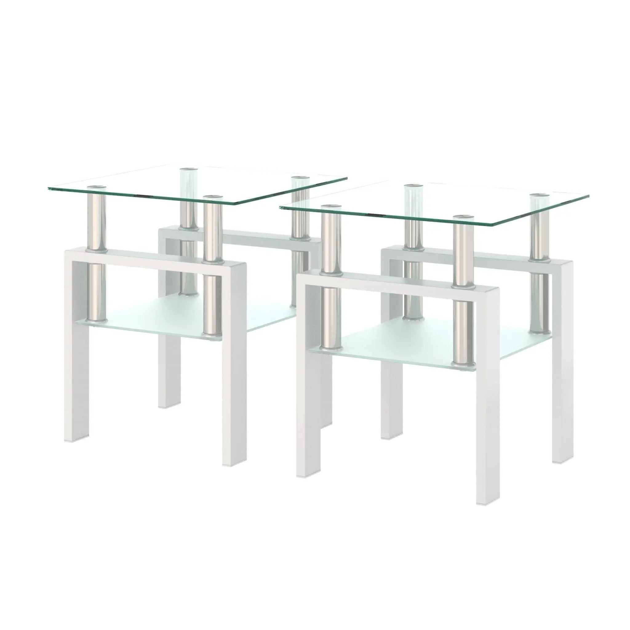 Modern Tempered Glass Tea Table, End Square Table For Living Room by Unique Piece Furniture