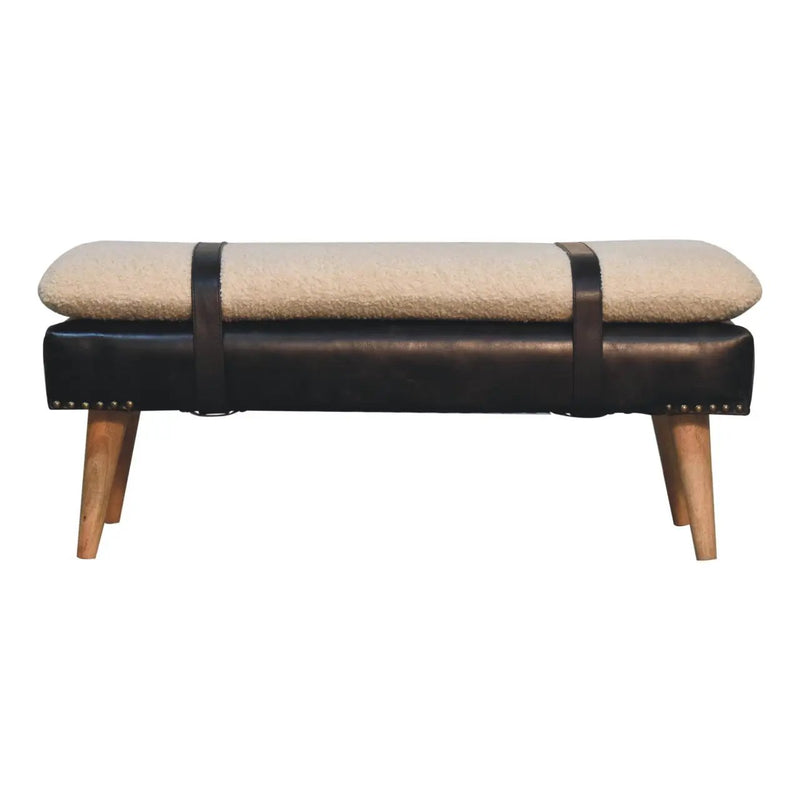 Bouclé Buffalo Hide Bench by HouseOfZazla