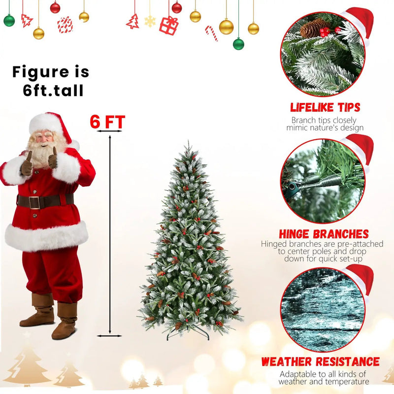 6FT Christmas Tree with 1593 Tips by HouseOfZazla