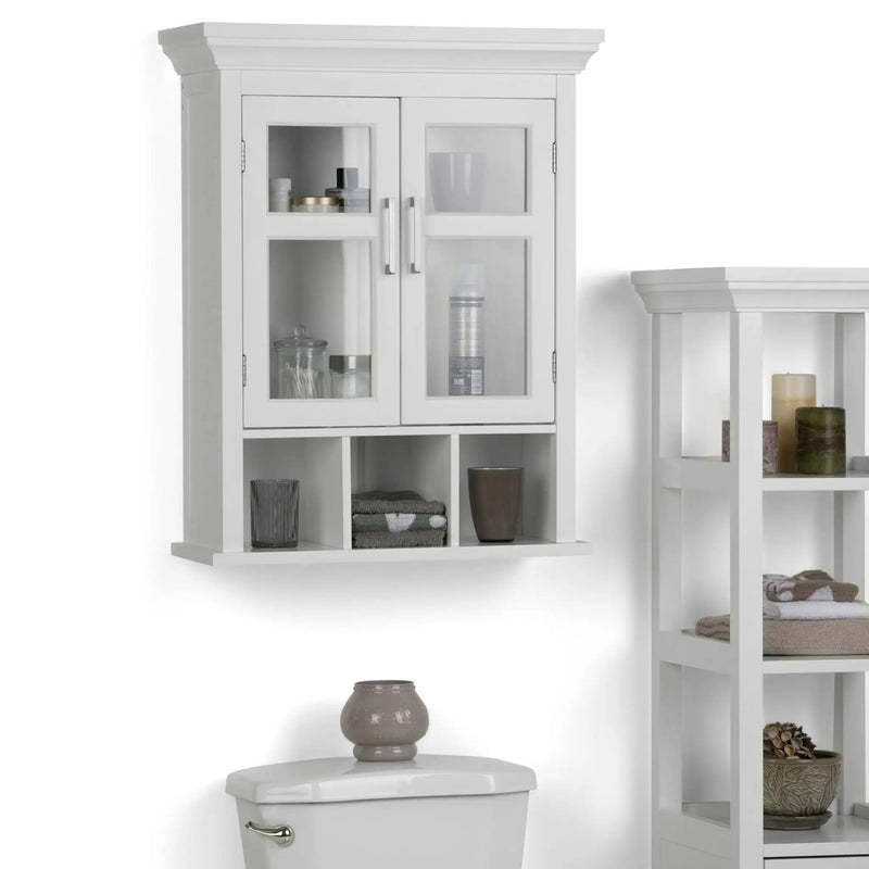 Avington - 2 Door Wall Cabinet With Cubbies - Pure White by HouseOfZazla