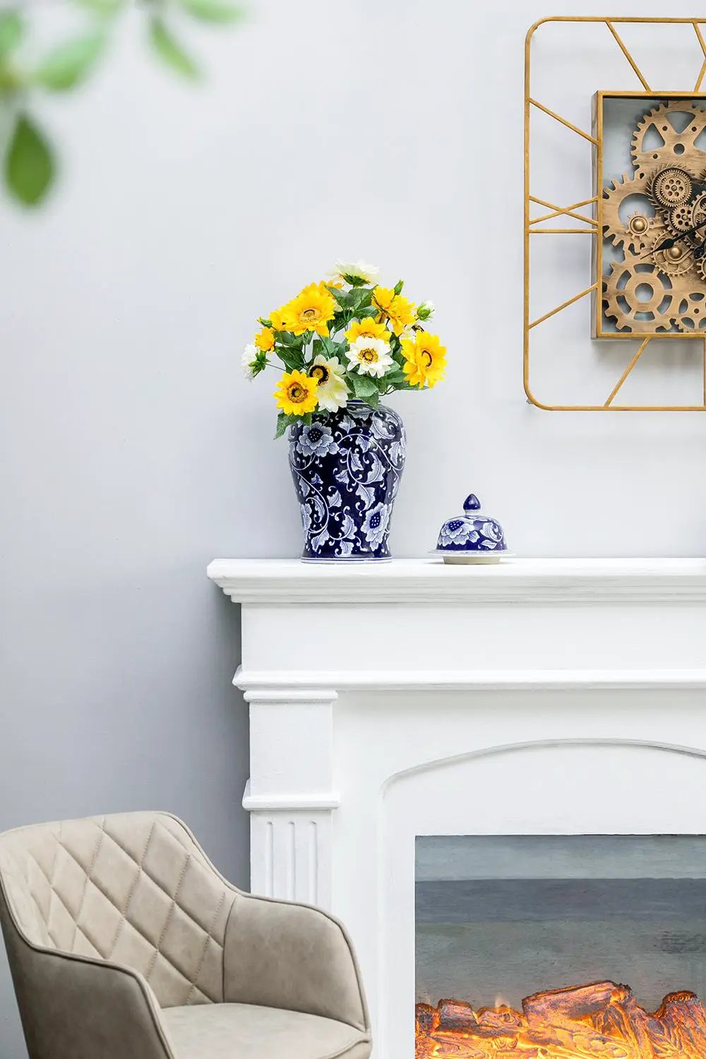 9.5x9.5x18" Porcelain Decorative Ginger Jar by HouseOfZazla