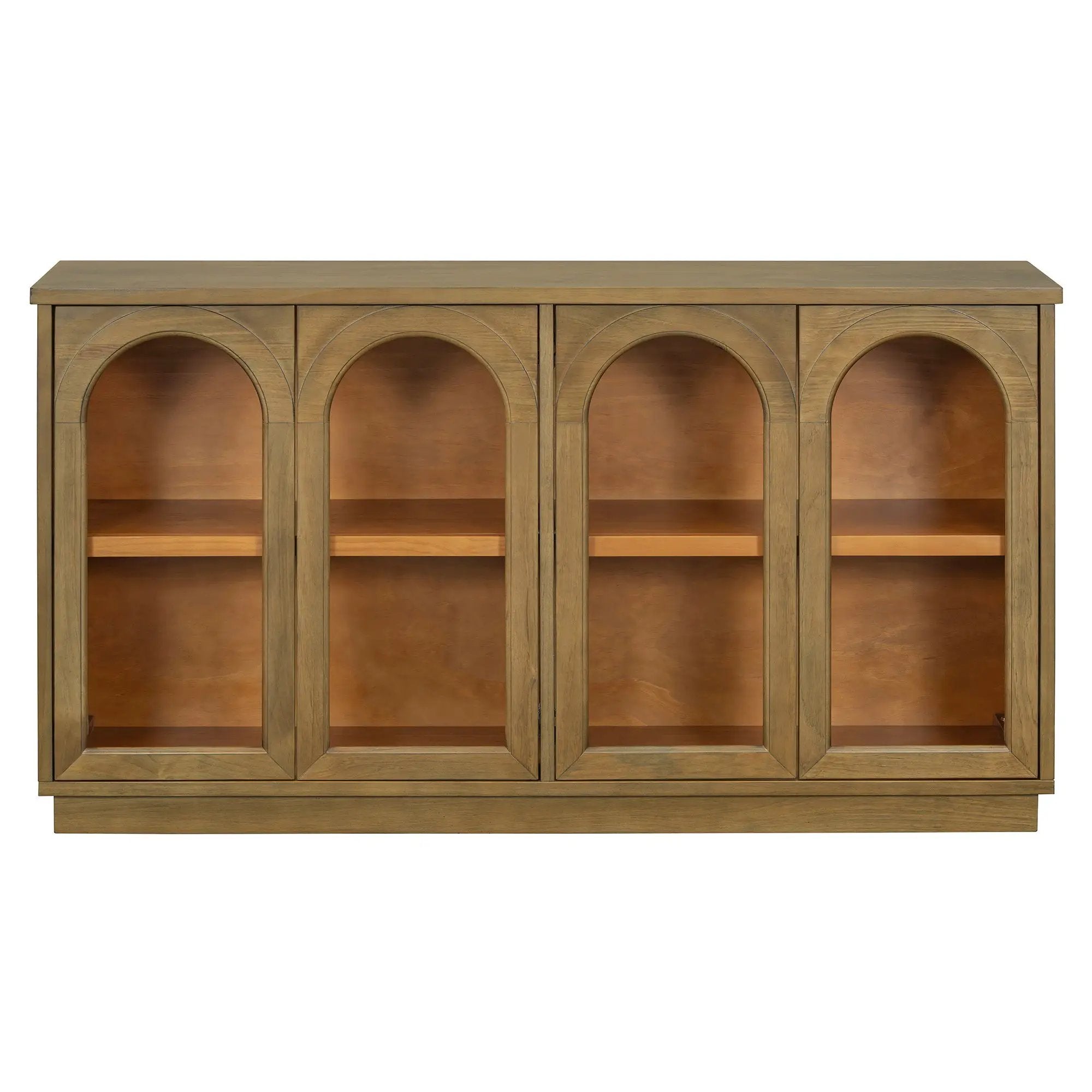 TREXM 4-Door Large Storage Buffet Cabinet with Glass Doors by HouseOfZazla