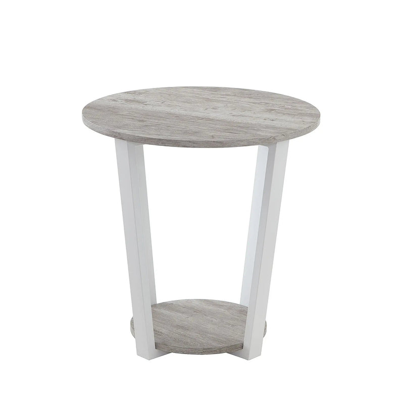 Elysian - Contemporary Round End Table With Shelf - Gray by Unique Piece Furniture