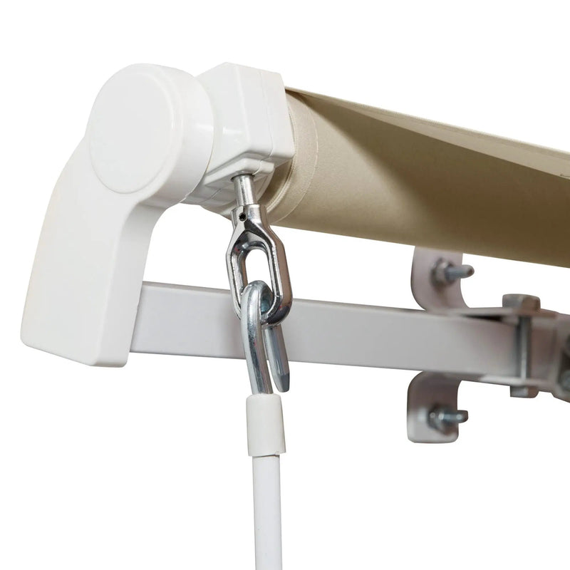 Outsunny - 12' x 8' Retractable Awning Patio Awnings Sun Shade Shelter With Manual Crank Handle, 280G / M² Uv & Water-Resistant Fabric And Aluminum Frame For Deck, Balcony, Yard - Cream White by Unique Piece Furniture