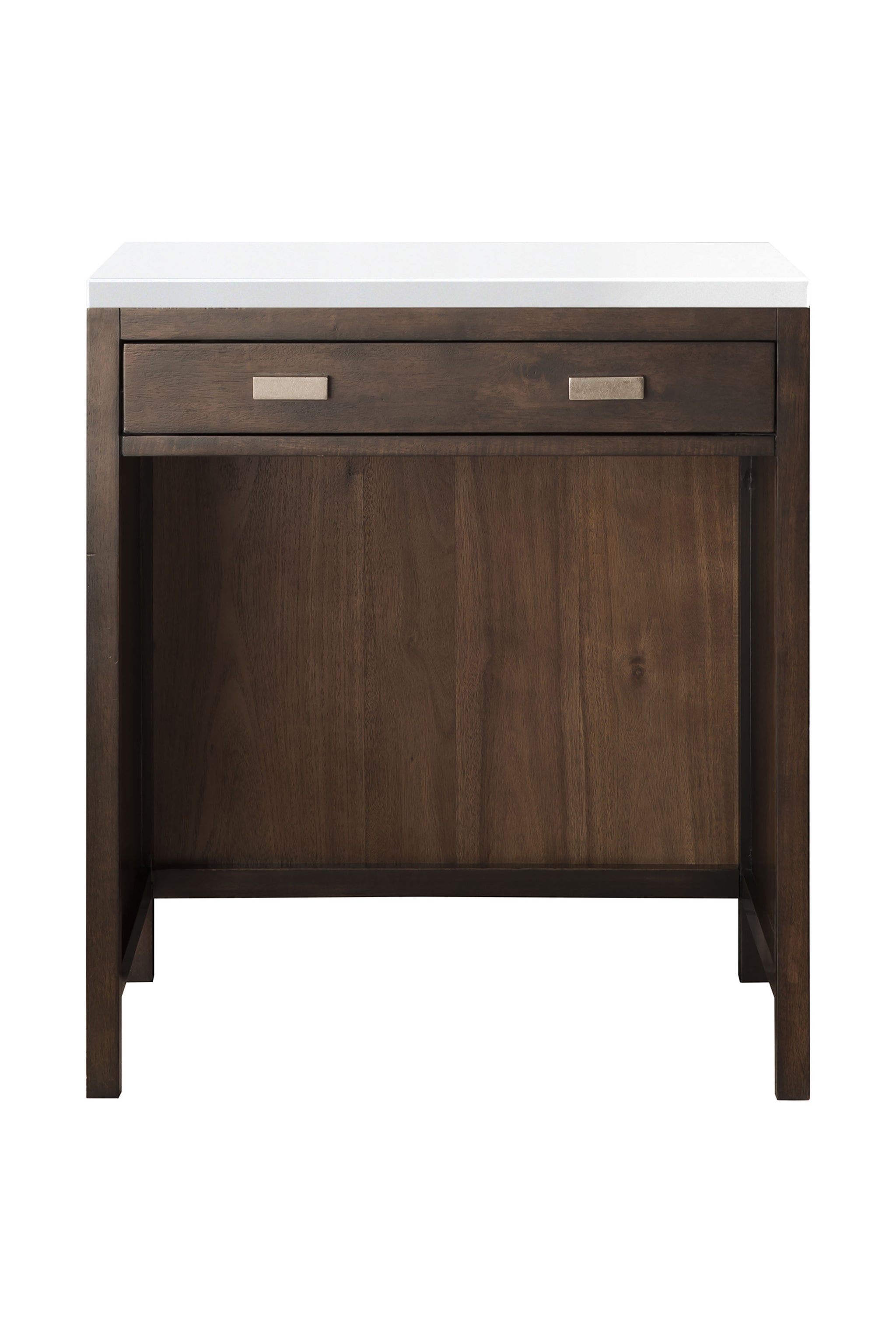 James Martin Addison 30" Countertop Unit, Mid-Century Acacia with White Zeus countertop