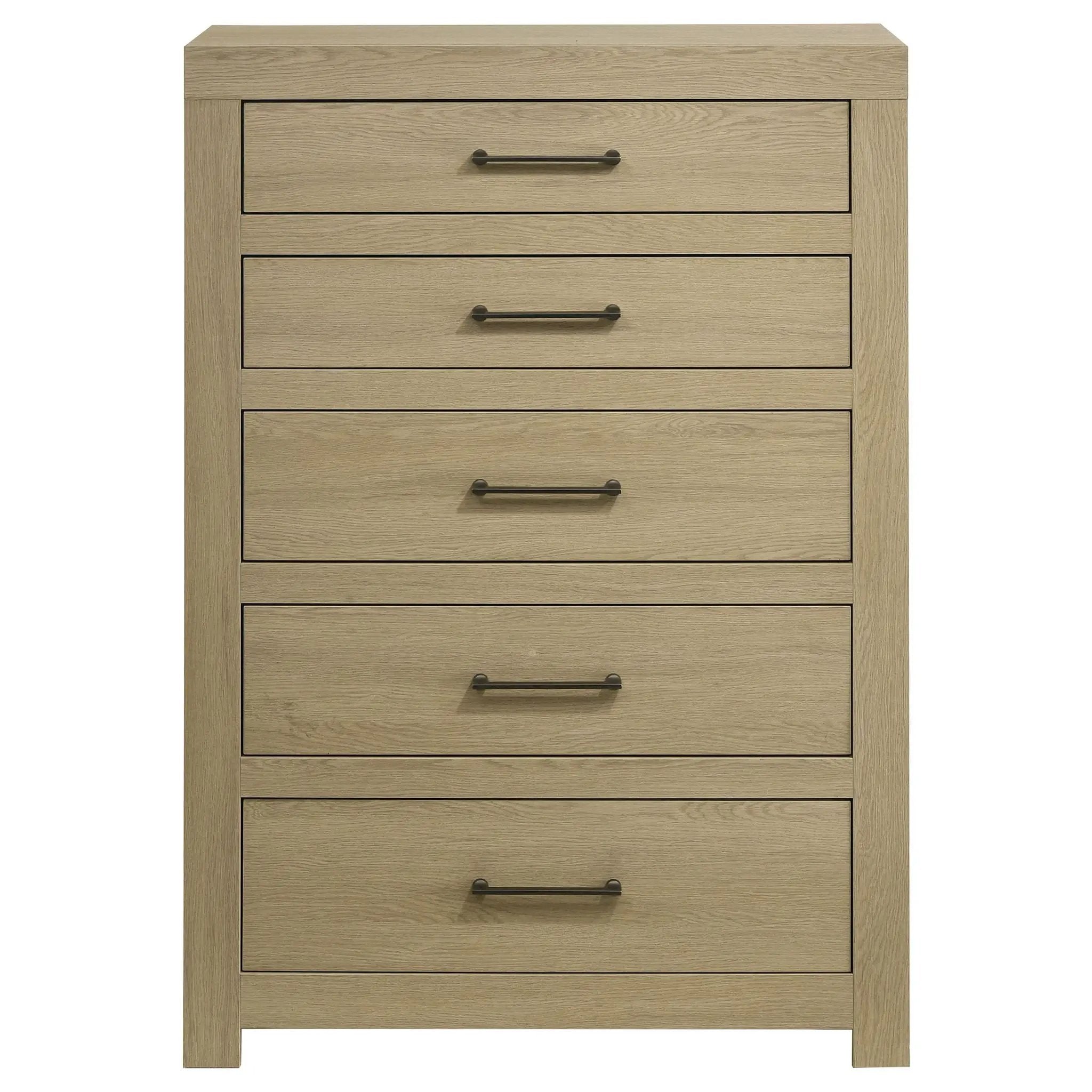 Hendricks 5-drawer Bedroom Chest of Drawers Light Oak by Unique Piece Furniture