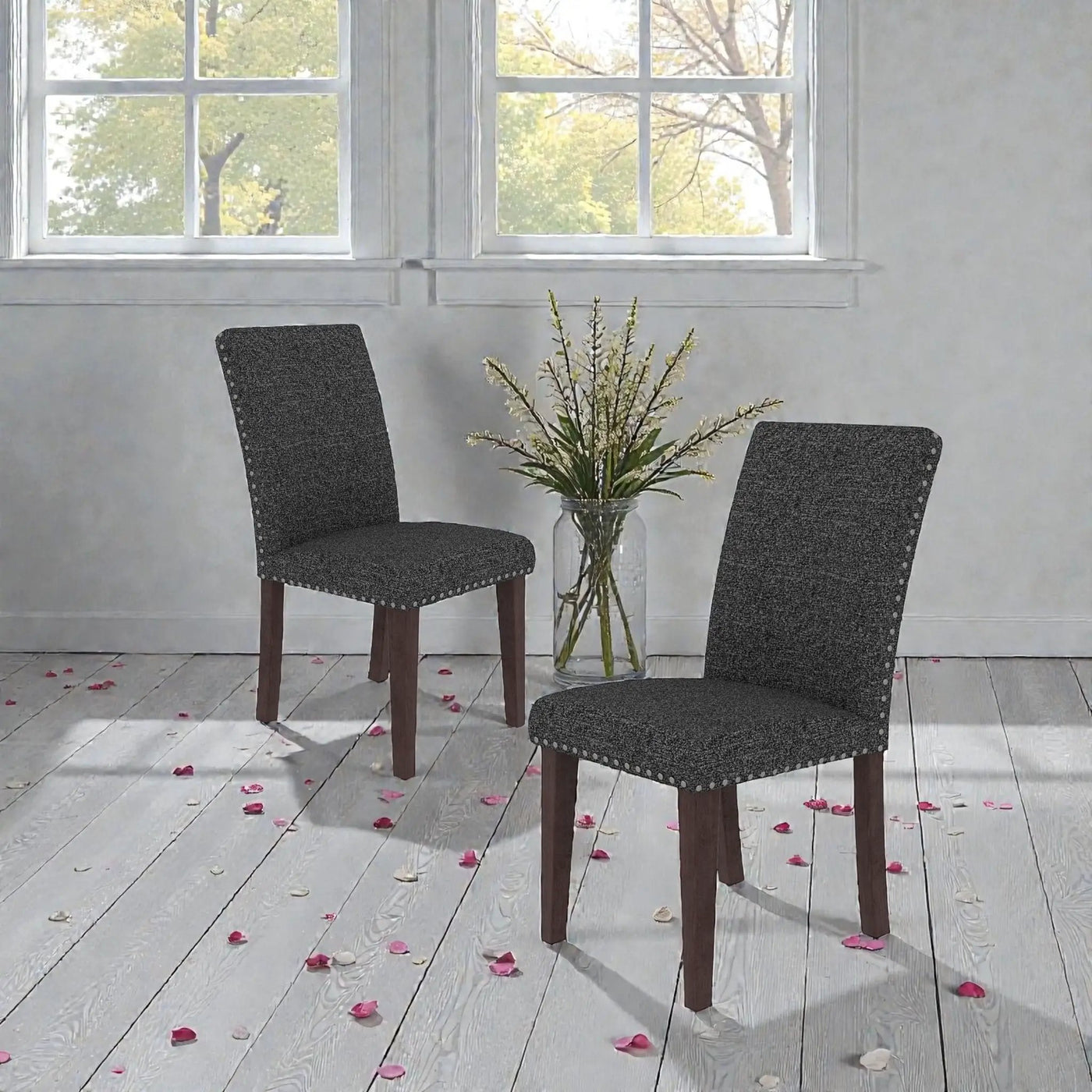 Upholstered Dining Chair With High Back Design (Set of 2) by HouseOfZazla