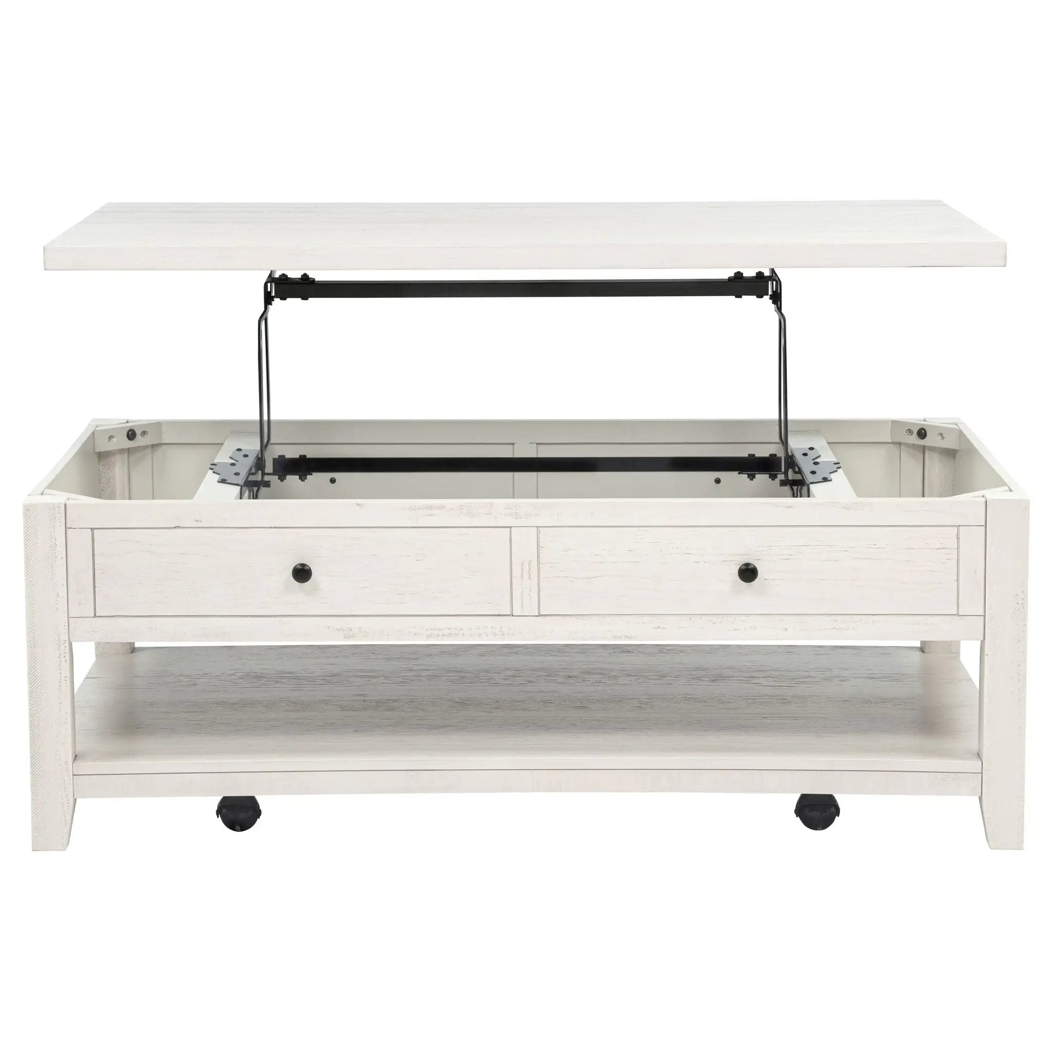 Payne 48-inch Mobile Lift Top Coffee Table Distressed White by Unique Piece Furniture