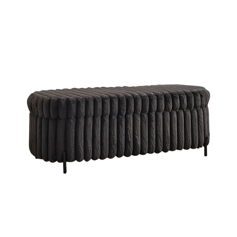 Flip Top Storage Bench With Metal Legs by Unique Piece Furniture