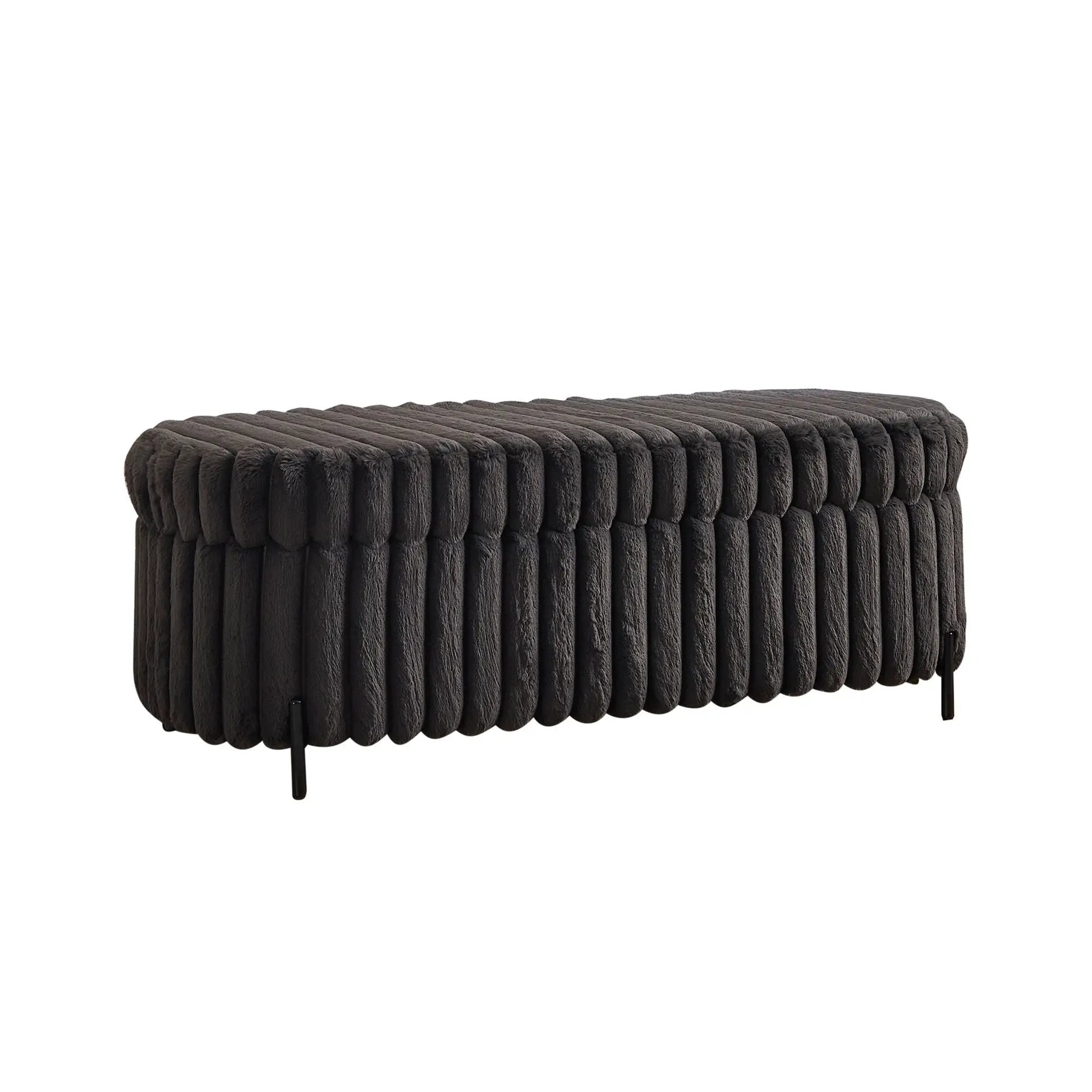 Flip Top Storage Bench With Metal Legs