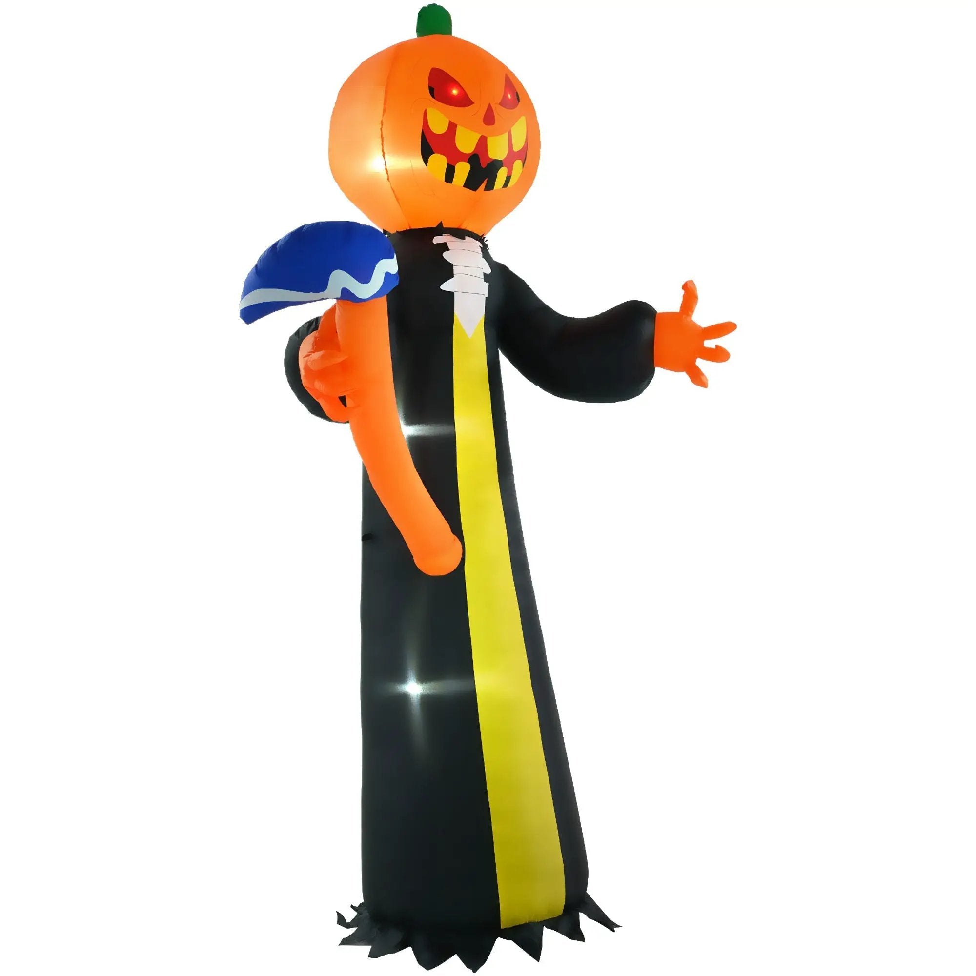 10-Foot Inflatable Pumpkin Ghost with LED Illumination and Hammer Prop by HouseOfZazla