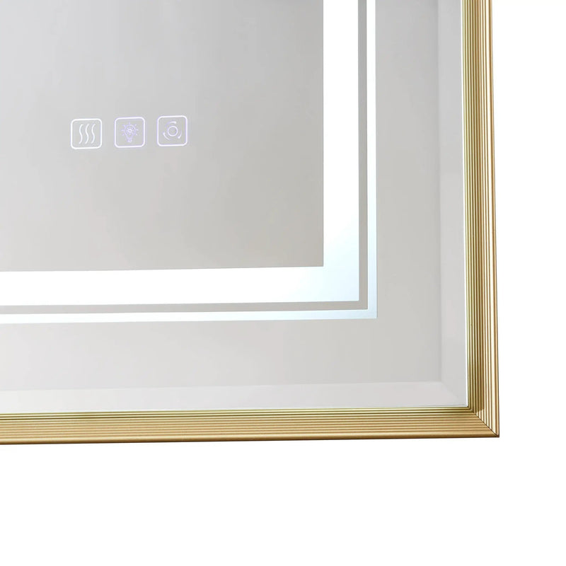 LED Bathroom Beveled Mirror, 3000 - 6000K Gradient Front And Backlit LED Mirror For Bathroom, 3 Colors Dimmable, Ip54 Enhanced Anti Fog by HouseOfZazla